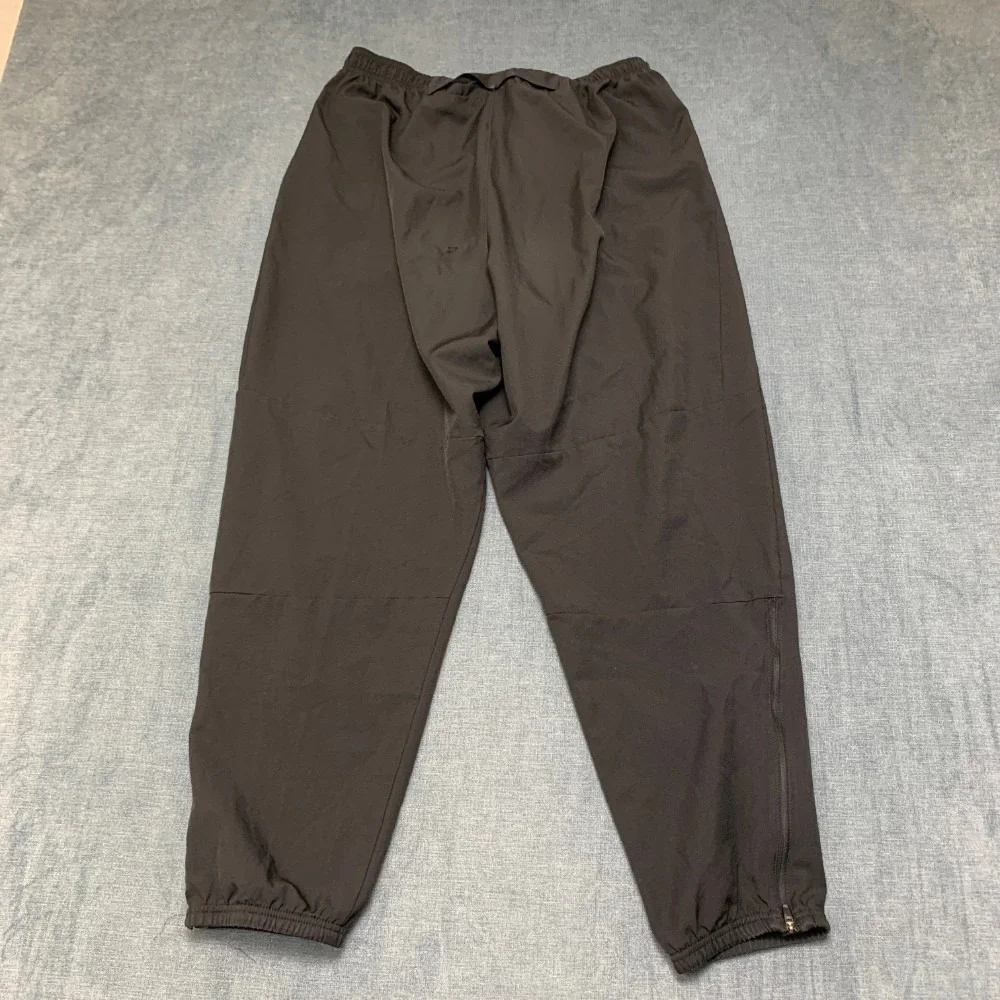 Nike Dri Fit Jogger Pants Womens XL 28x28 Black Swoosh Logo Tapered Leg Running